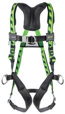 400 lb. L/XL Size Harness with Quick Connect Buckle Front Ring in Black and Green