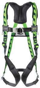 400 lb. L/XL Size Harness with Quick Connect Buckle Front Ring in Black and Green