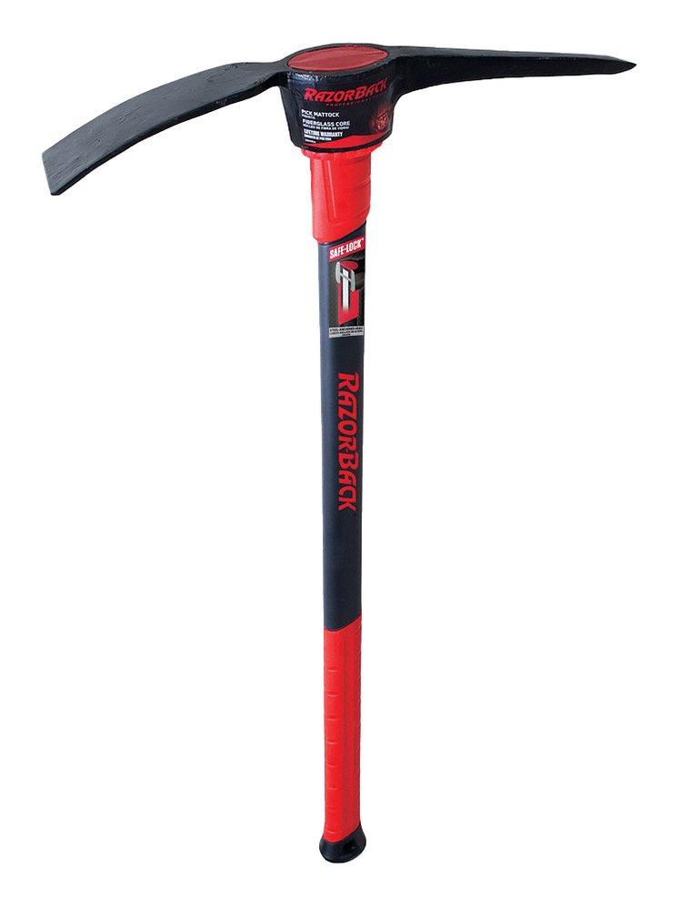 Razor-Back Red Pick Mattock with Fiberglass Handle 