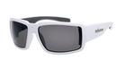 Glossy White Frame Smoke Lens Safety Glasses