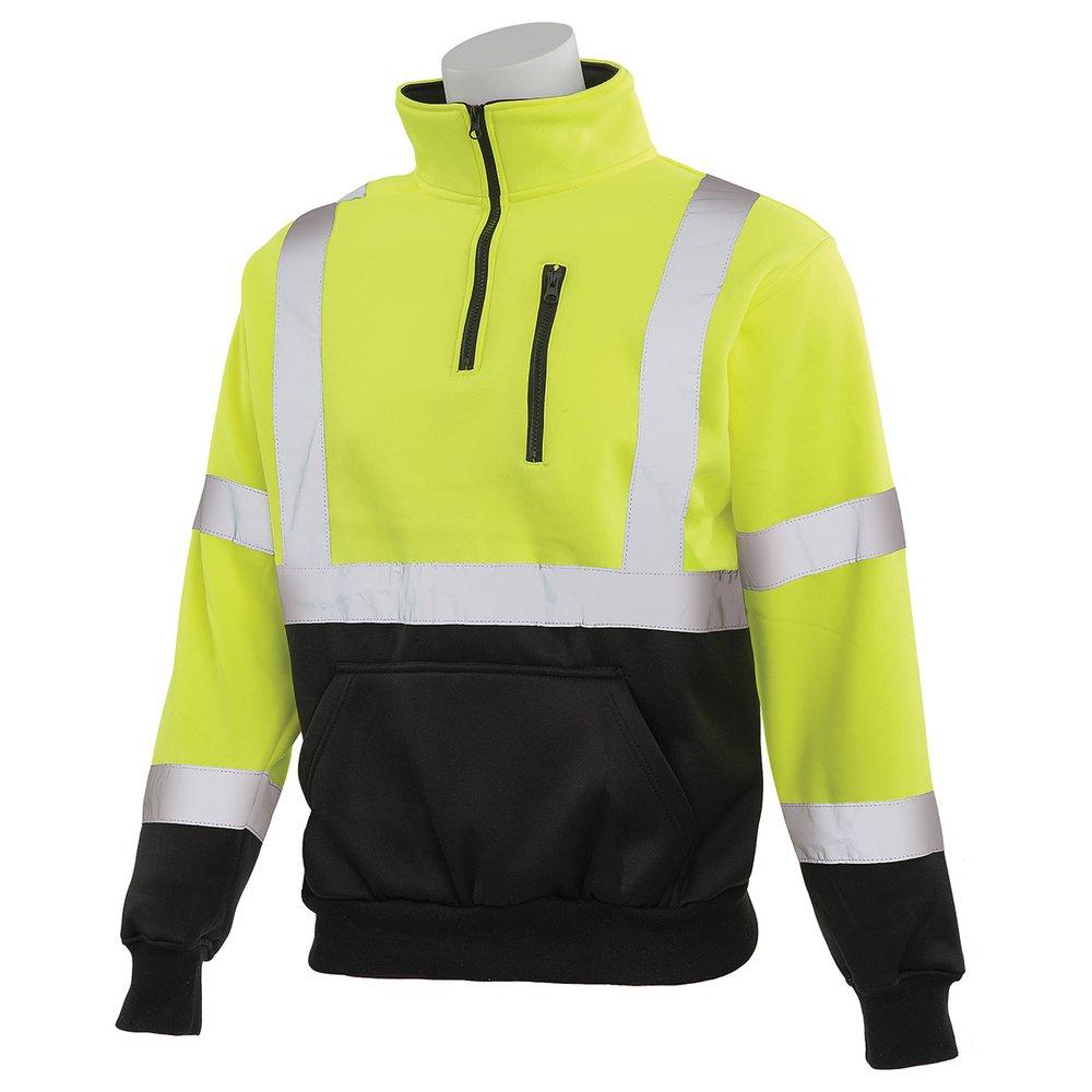 ERB Safety Hi-Viz Lime W379 CL3 QUART ZIP PULLOVER HVLI 3X 