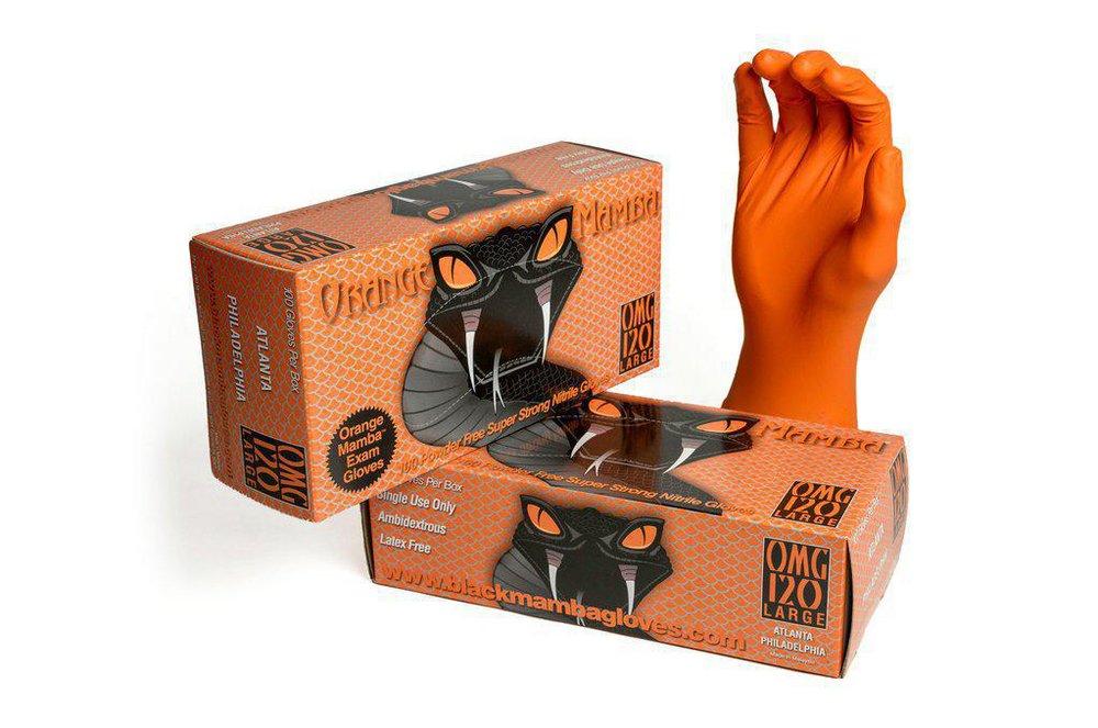 Component Manufacturing Orange Rubber Gloves in Orange 100 Pack 