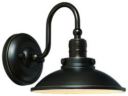 14W 1-Light 8-1/2 in. Outdoor Wall Sconce in Oil Rubbed Bronze with Gold Highlights