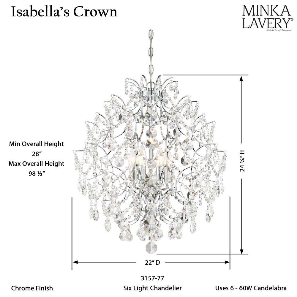 Minka Lavery Polished Chrome 60W 6-Light Chandelier 