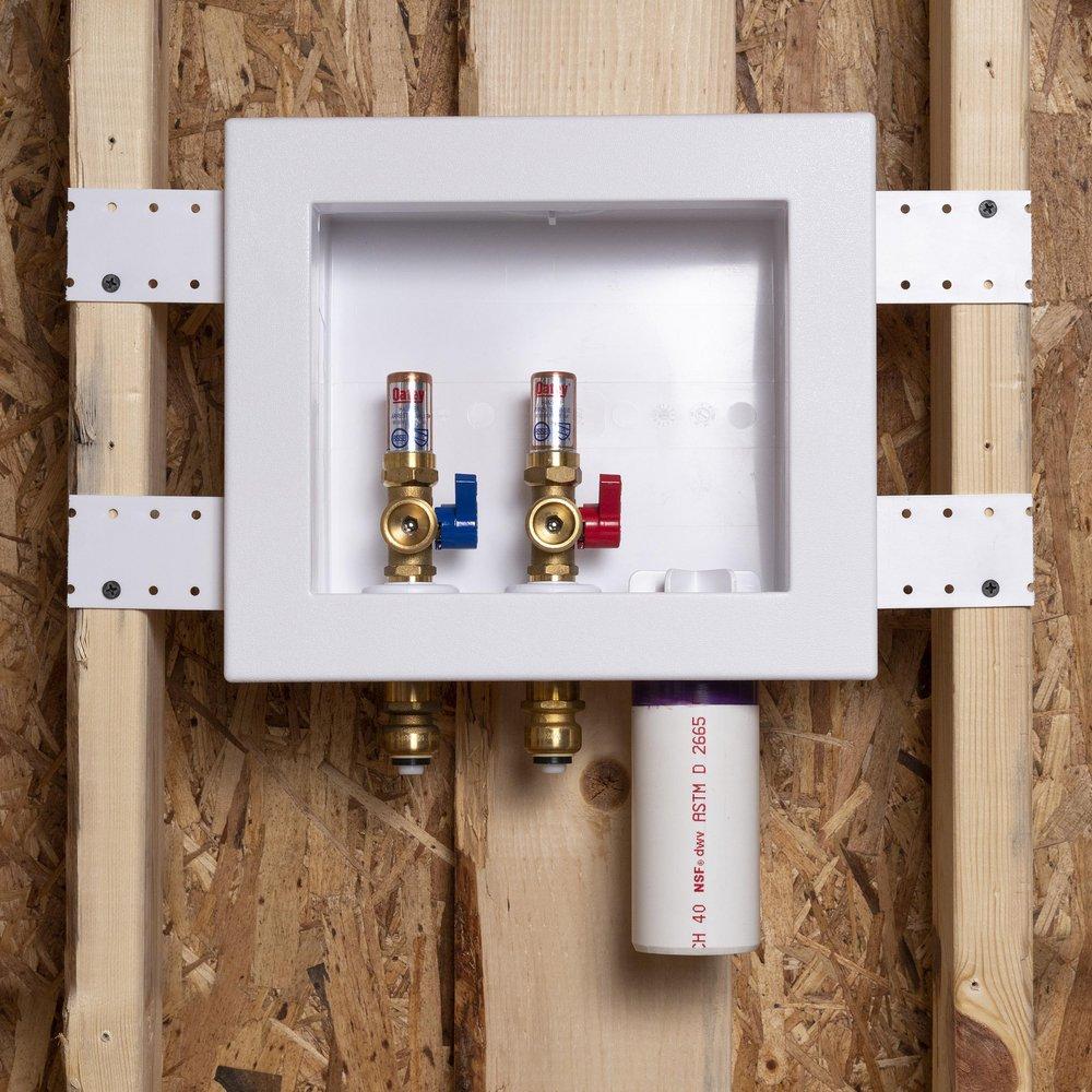 1/4-Turn Push Connect  Washing Machine Outlet Box with Hammer Arrestor 