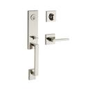 Right Handed Single Cylinder Handleset with Square Door Lever in Polished Nickel