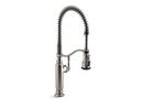 KOHLER Vibrant&reg; Stainless Single Handle Pull Down Semi-Professional Kitchen Faucet with Three-Function Spray, Magnetic Docking, Sweep Spray and BerrySoft Technology 