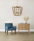 Currey and Company Chestnut/Brass 6-Light Candelabra E-12 Base Chandelier 