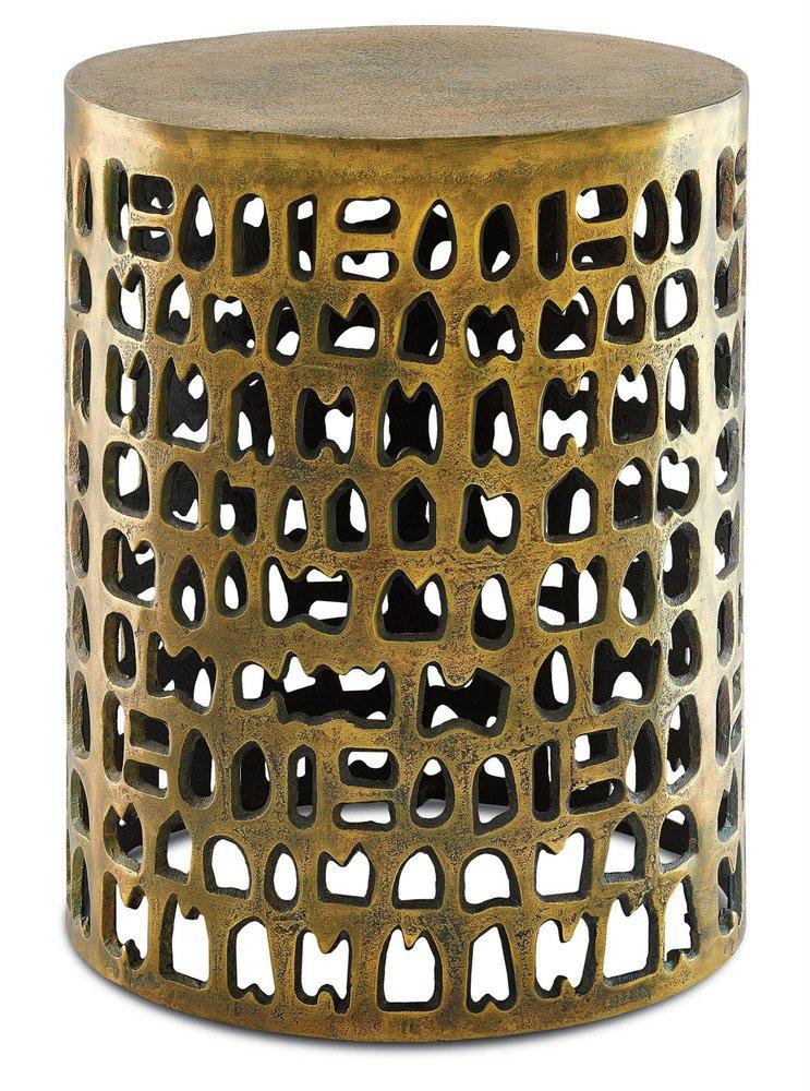 Currey and Company Antique Gold Accent Table 