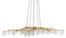 Currey and Company Washed Lucerne Gold/Natural 60W 10-Light Candelabra E-12 Base Chandelier 