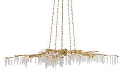 60W 10-Light Candelabra E-12 Base Chandelier in Washed Lucerne Gold with Natural