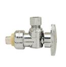 BrassCraft Chrome Plated Push-to-Connect x OD Compression Angle Supply Stop Valve in Chrome Plated 