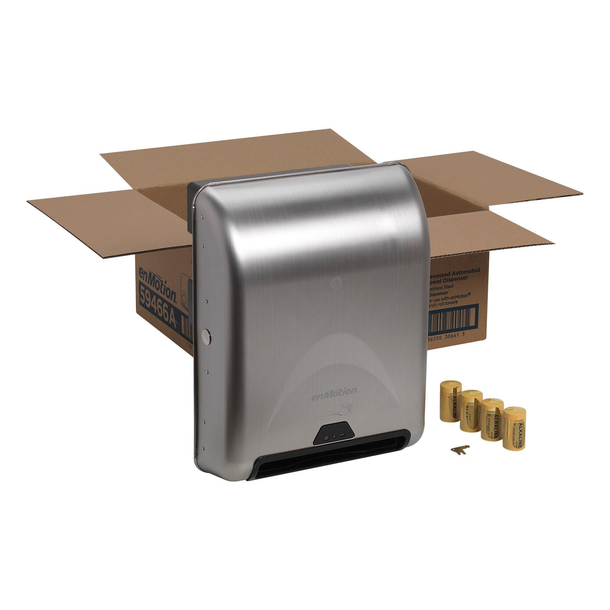 Georgia-Pacific Silver Recessed Mount Stainless Steel Electric and Electronic Towel Dispenser 