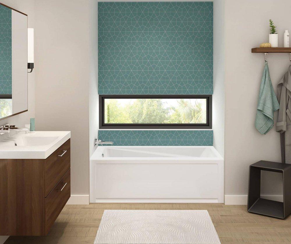 MAAX White 59-3/4 x 31-7/8 in. Soaker Alcove Bathtub with Drain in White 