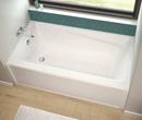 MAAX White 59-3/4 x 31-7/8 in. Soaker Alcove Bathtub with Drain in White 