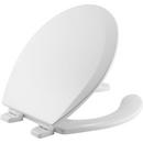 Church White Round Molded Wood Open Front Toilet Seat