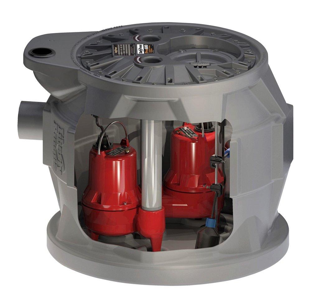 Liberty Pumps Grey 208/230V Single Phase Cast Iron Duplex Sewage Pump System 