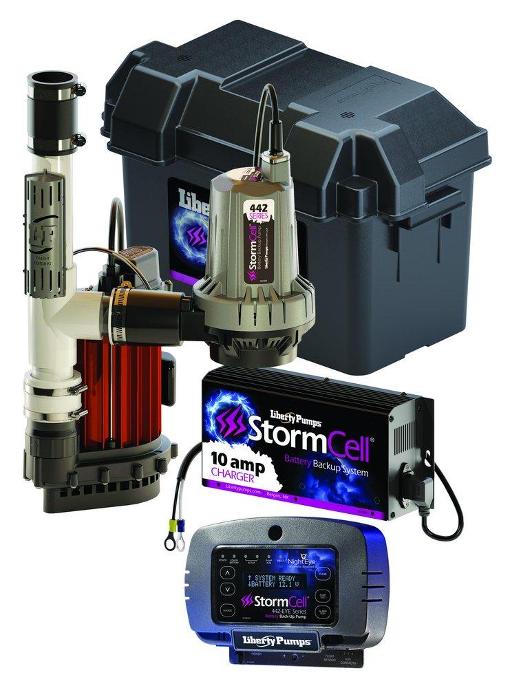 1/2 HP 115V Primary Pump (M457) & Battery Backup Combo Sump Pump System with NightEye&reg; Wireless Alarm 