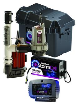 1/2 HP 115V Primary Pump (M457) & Battery Backup Combo Sump Pump System with NightEye&reg; Wireless Alarm