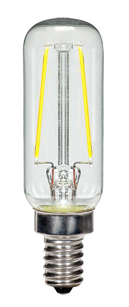 SATCO Clear/Warm White T6 Dimmable LED Light Bulb with Candelabra Base 