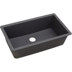 33 in. Undermount Composite Single Bowl Kitchen Sink in Charcoal