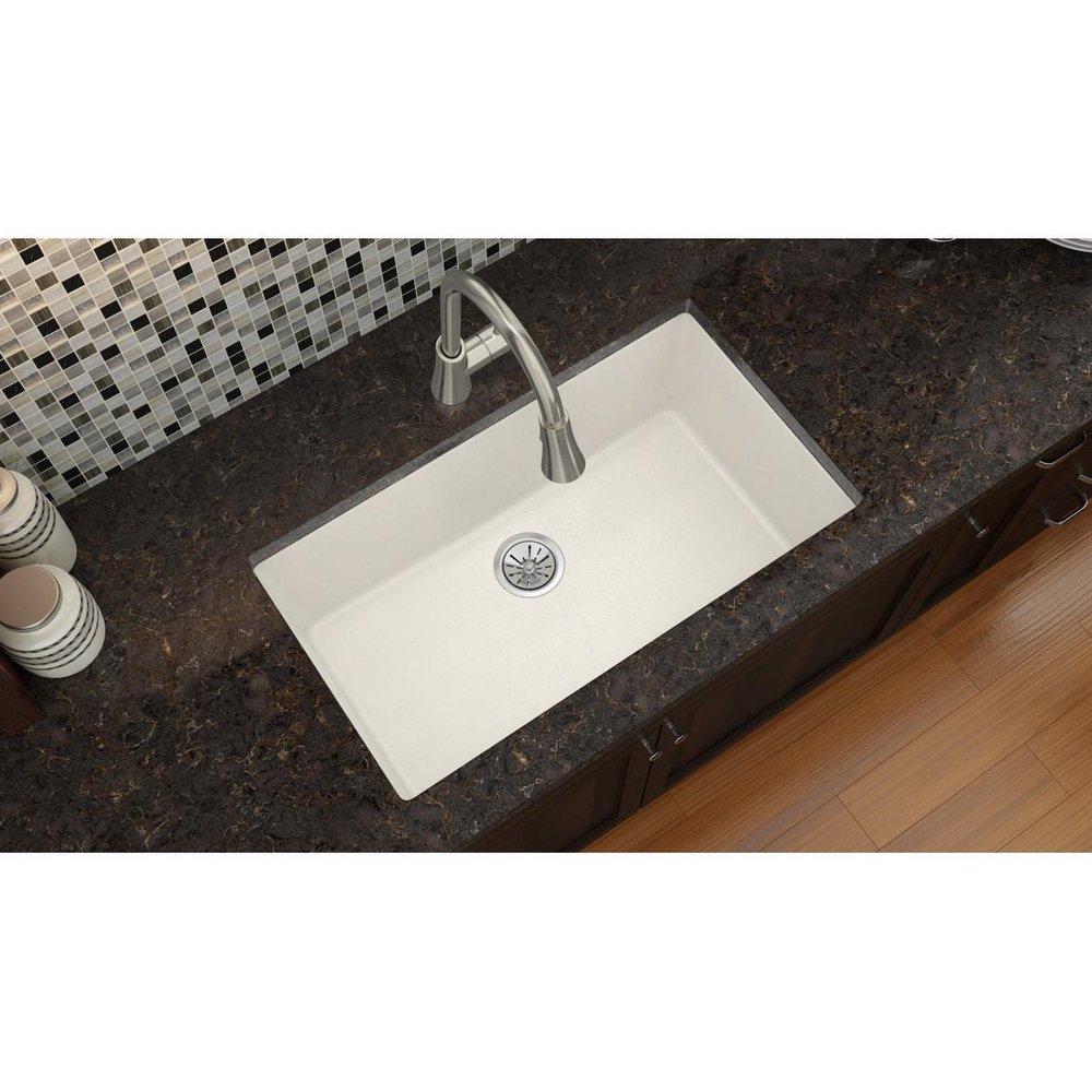 Elkay Ricotta 33 x 18-7/16 in. No Hole Composite Single Bowl Undermount Kitchen Sink 