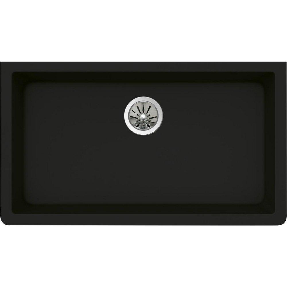 Elkay Caviar 33 x 18-7/16 in. No Hole Composite Single Bowl Undermount Kitchen Sink 