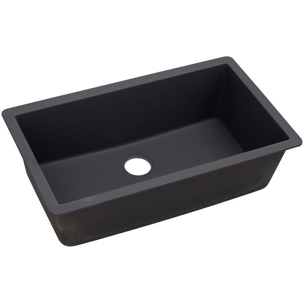 Elkay Caviar 33 x 18-7/16 in. No Hole Composite Single Bowl Undermount Kitchen Sink 