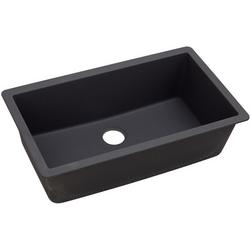 33 in. Undermount Composite Single Bowl Kitchen Sink in Caviar