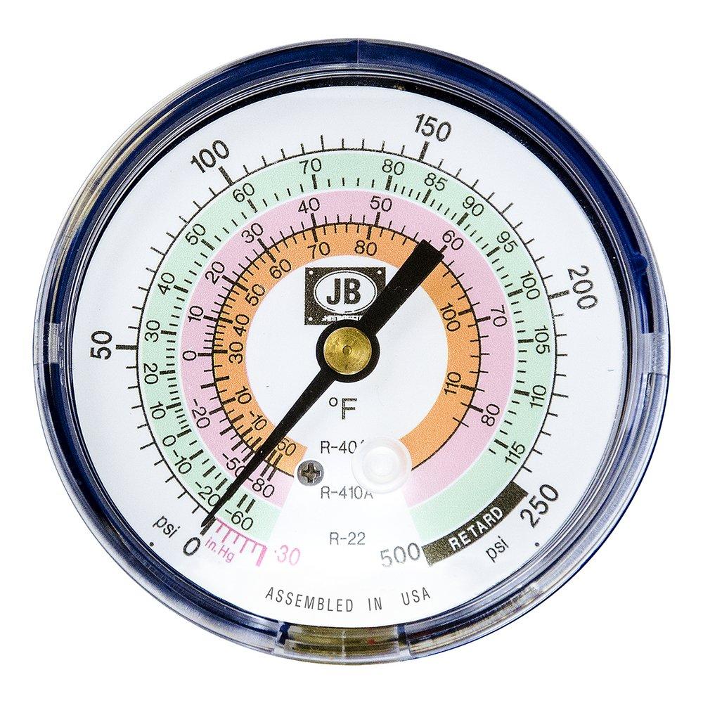 JB Industries Blue 1/8 in. Refrigerant LED Gauge 