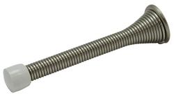 Heavy Duty Jumbo Spring Door Stop with Screw and Metal Base in Satin Nickel