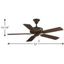 Progress Lighting Antique Bronze 70W 5-Blade Ceiling Fan 