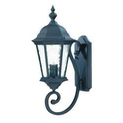 30-3/4 in. 60W 3-Light Candelabra E-12 Base Outdoor Wall Sconce in Matte Black