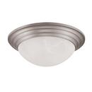 12 in. 2-Light Flush Mount Ceiling Fixture in Satin Nickel with Twist on Glass