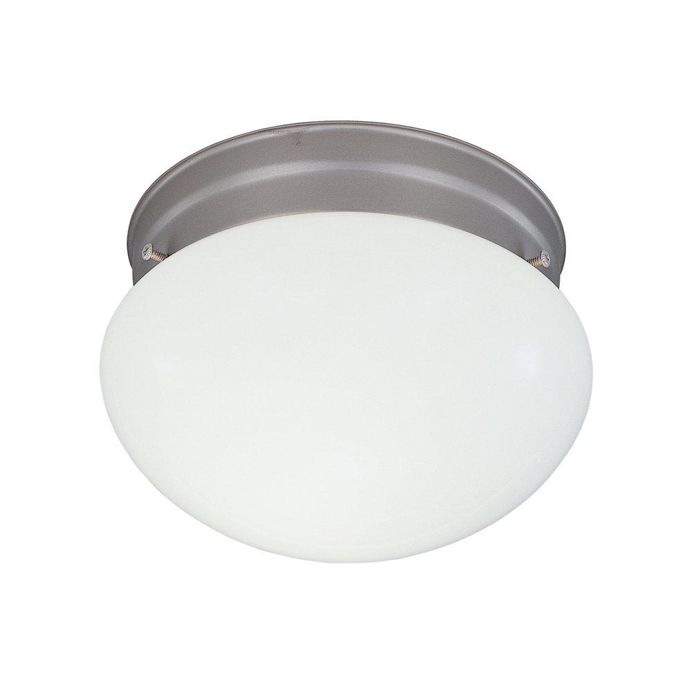 Brushed Nickel 6 in. 1-Light Mushroom Fixture 