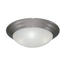 16 in. 3-Light Flush Mount Ceiling Fixture in Satin Nickel with Twist on Glass