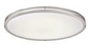 20-7/25 x 32-1/4 in. 32W 1-Light Fluorescent Transitional Down Lighting Flush Mount Ceiling Fixture in Brushed Nickel
