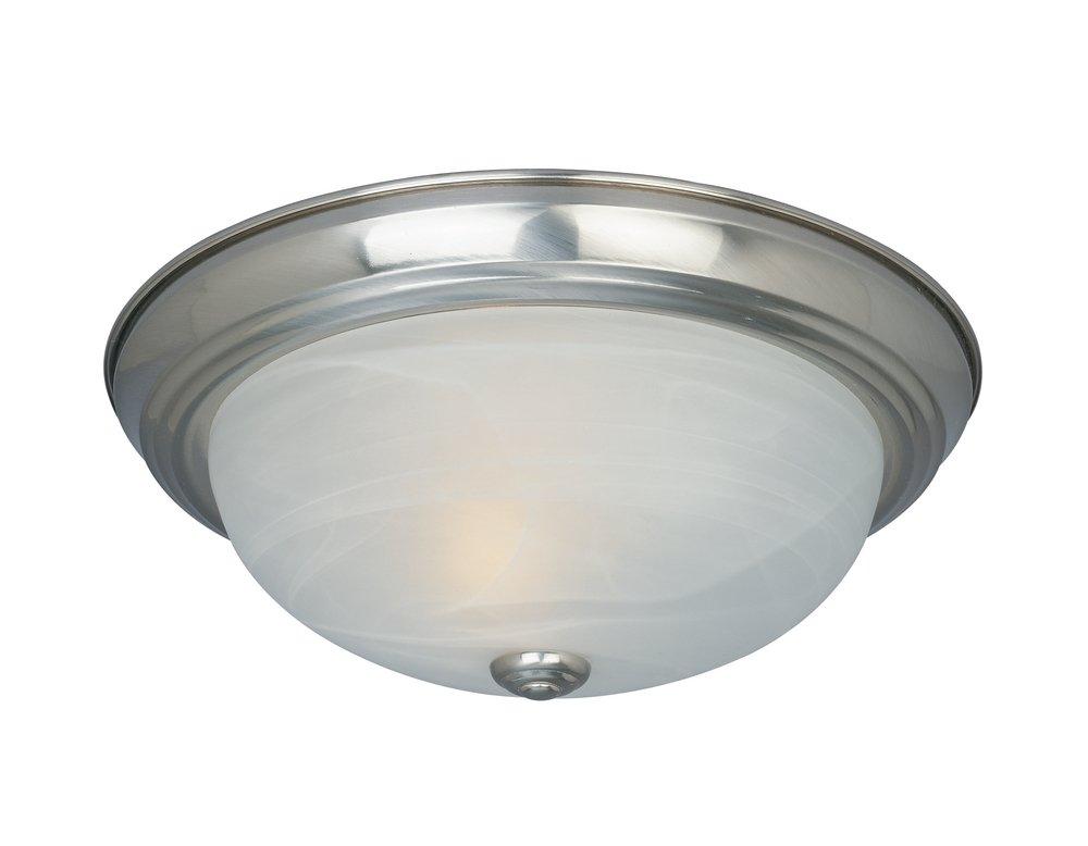 Brushed Nickel 11 in. 60W 2-Light Medium Flush Mount Ceiling Fixture 