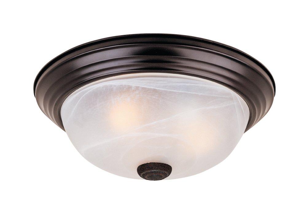 Oil Rubbed Bronze 11-13/20 in. 2-Light 60W Flushmount Ceiling Fixture 