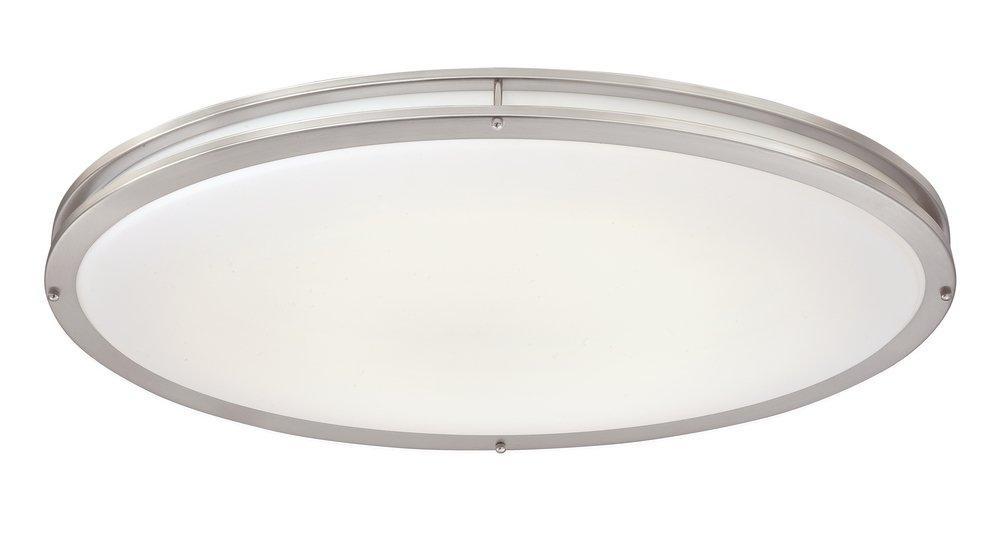 Brushed Nickel 18 x 4-3/4 in. 36W 1-Light Integrated LED Transitional Down Lighting Flush Mount Ceiling Fixture 
