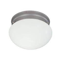 8 in. 2-Light Mushroom Fixture in Brushed Nickel