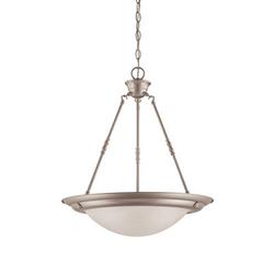3-Light Incandescent Pendant Light in Brushed Nickel