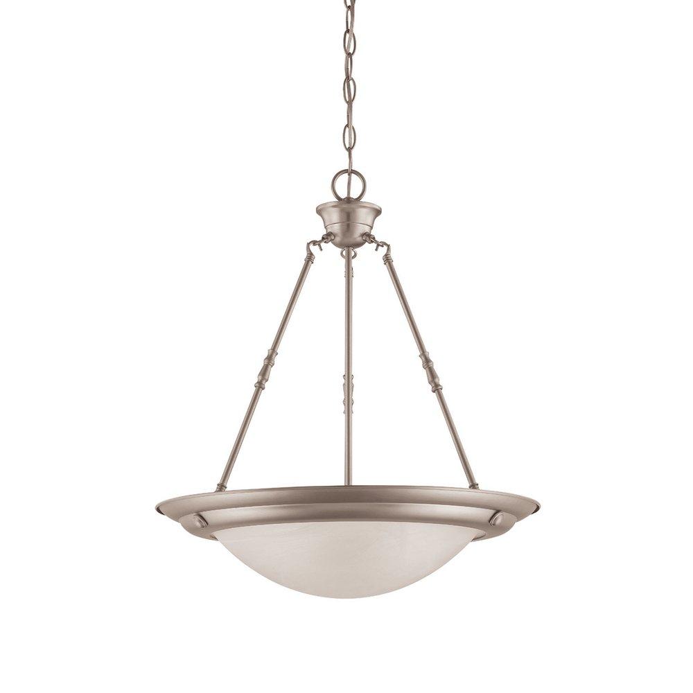 Brushed Nickel 3-Light Incandescent Pendant Light 