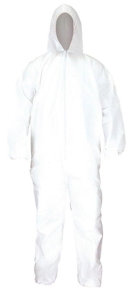 SAS Safety White Fiber Disposable Coverall in White 