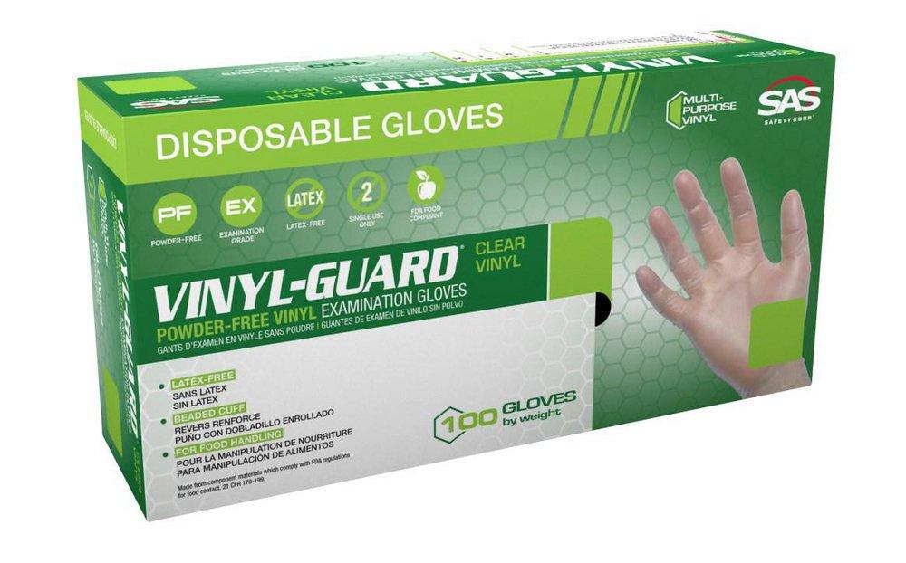 SAS Safety Clear 4 mil Powder Free Plastic Disposable Glove in Clear (Pack of 100) 