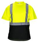 XL Size Black Bottom T-Shirt in Yellow, Black and Silver