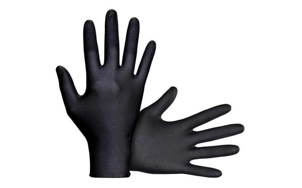 SAS Safety Black 6 mil Powder Free Rubber Disposable Glove in Black (Pack of 100) 