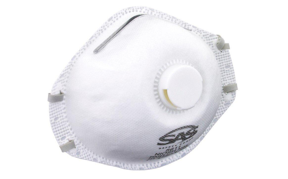 SAS Safety White Valved Disposable Respirator, One Size Fits Most (Box of 10) 