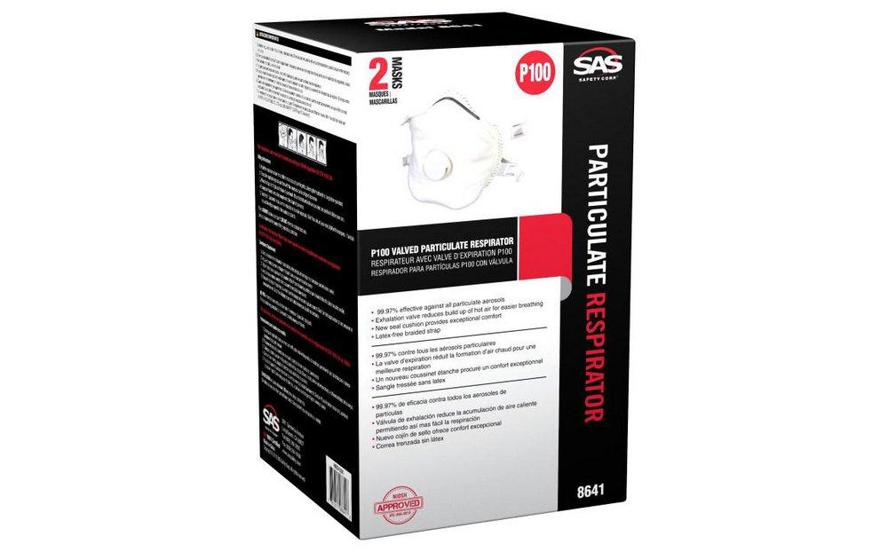 SAS Safety White Disposable P100 Mask (Pack of 2) 