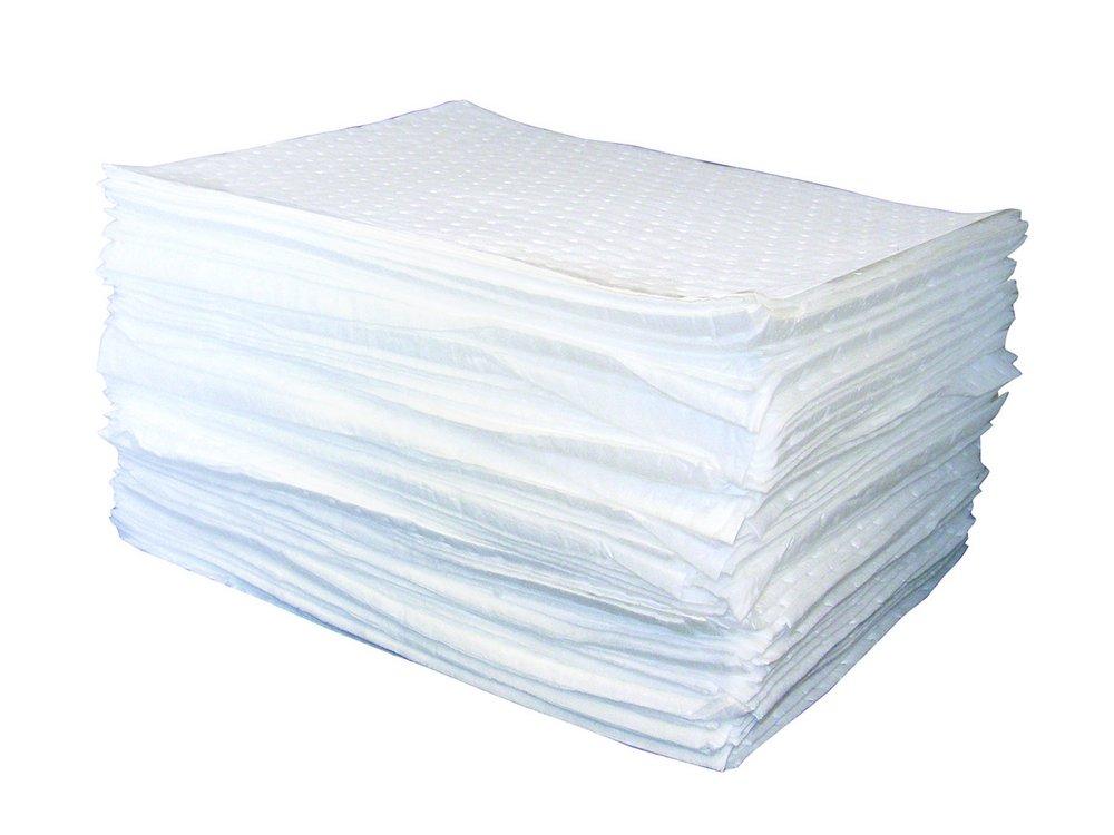 SAS Safety White Absorbent Non-Aqueous Oil Pad 100-Pack 